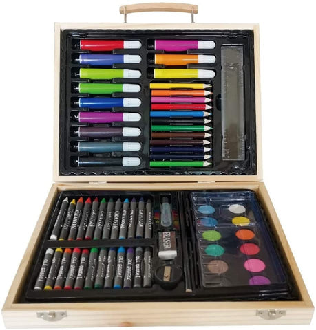 68 Piece Art Supply Set in Wooden Case