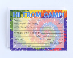 Camp Cards: Tie Dye Fill In - Boxed Set of 10