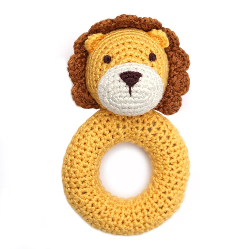 Cheengo Crocheted Lion Ring Rattle - Teich Toys & Gifts