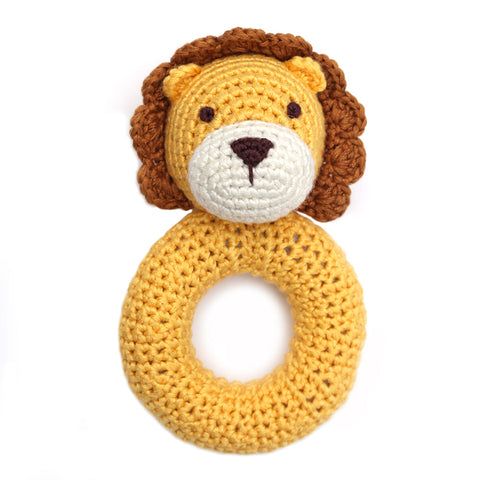 Cheengo Crocheted Lion Ring Rattle - Teich Toys & Gifts